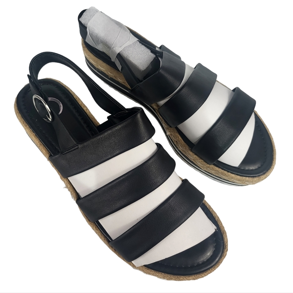 Journee Collection Robyn Platform Sandals Black 10 - Picture 6 of 7